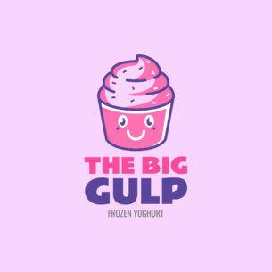 Yogurt Logo - Placeit - Logo Maker for a Frozen Yogurt Shop With Cartoon Yogurt