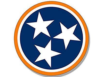 Tennese Logo - Amazon.com: American Vinyl Round Orange Tennessee 3 Stars Round ...