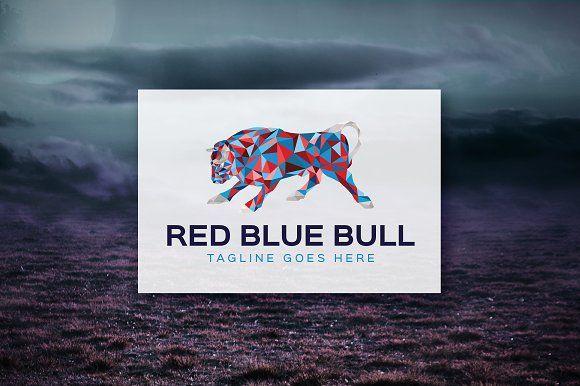 Red Geometric Logo - Red Blue Bull - Geometric Logo ~ Logo Templates ~ Creative Market