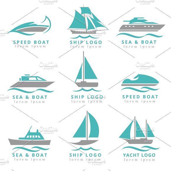 Yatch Logo - Boat logo and yacht label set Illustrations Creative Market