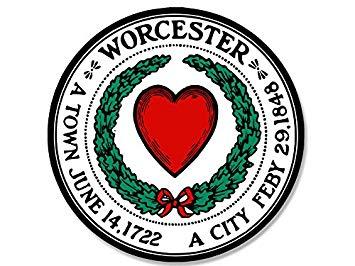 Worcester Logo - American Vinyl Worcester City Seal Sticker Decal Logo