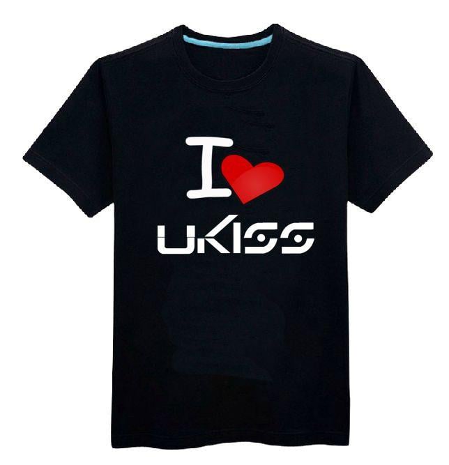 U-Kiss Logo - U-KISS ukiss summer O-neck t-shirt 100% cotton with red loving heart