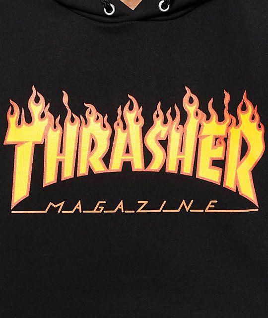 Thrasher Logo - Thrasher Flame Logo Black Hoodie | Zumiez