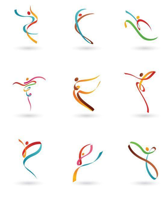 Gymnastics Logo - Modern gymnastics logo | Ribbon gymnastics icon - Vector Gallery ...