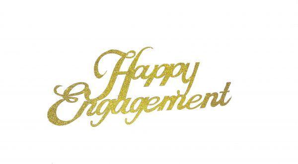Engagement Logo - happy engagement cake topper in gold color 14.5cm | Souq - Egypt