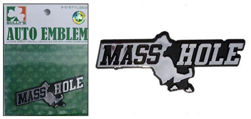Masshole Logo - MASSHOLE Chrome Auto Emblem. Accessories. Boston