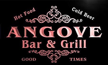 Angove Logo - u00996-r ANGOVE Family Name Bar & Grill Cold Beer Neon Light Sign ...