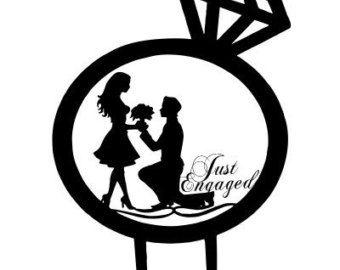 Engagement Logo - Just Engaged Cake Topper-2 Engagement Party | Etsy