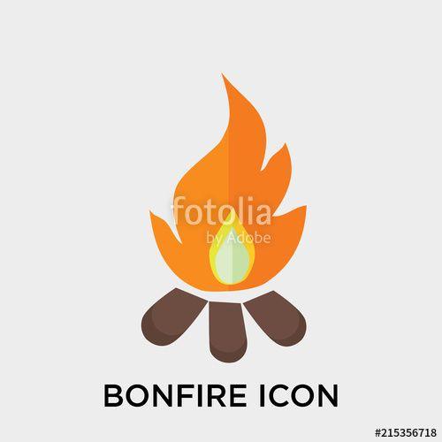 Bonfire Logo - Bonfire icon vector sign and symbol isolated on white background ...