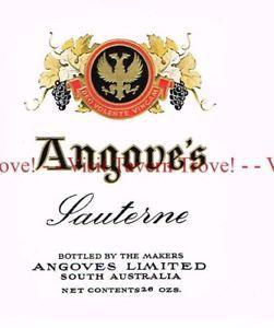 Angove Logo - Unused 1940s AUSTRALIA ANGOVE'S SAUTERNE Wine Label | eBay