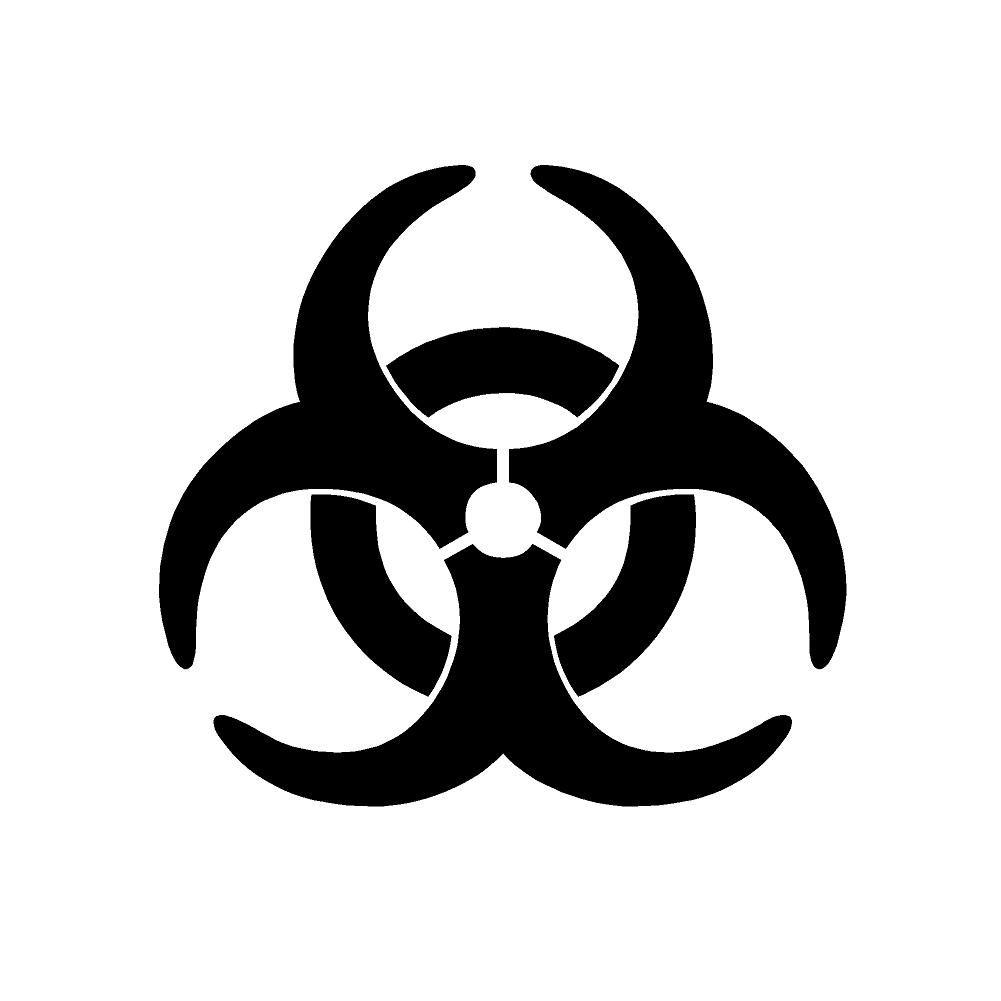Hazard Logo - Bio Hazard Symbol V1 Single Color Transfer Type Decal – StickerDad ...