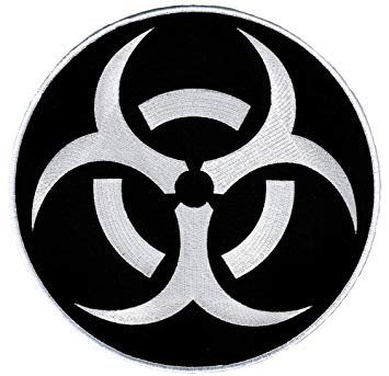 Hazard Logo - Biohazard Symbol Large Embroidered Patch Iron On Danger