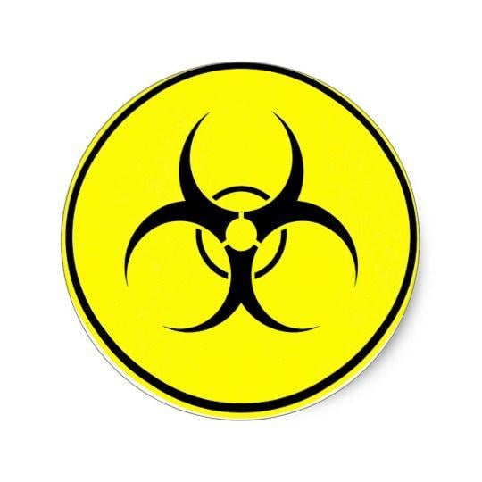 Hazard Logo - Yellow bio-hazard logo classic round sticker | Zazzle.co.uk