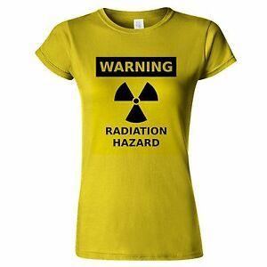 Hazard Logo - WARNING RADIATION HAZARD LOGO WOMENS T SHIRT FUEL ENERGY NUCLEAR