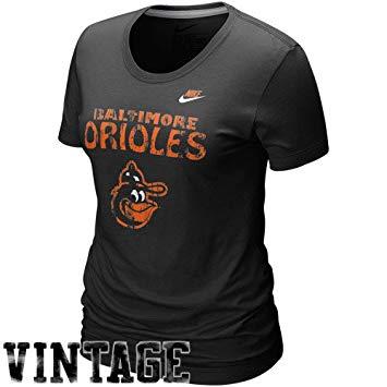 Dugout Logo - Amazon.com : NIKE Baltimore Orioles Ladies Black Dugout Logo Vintage ...