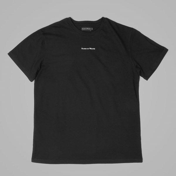 Micro Logo - RAISED BY WOLVES MICRO LOGO T SHIRT BLACK. Raised By Wolves Tees