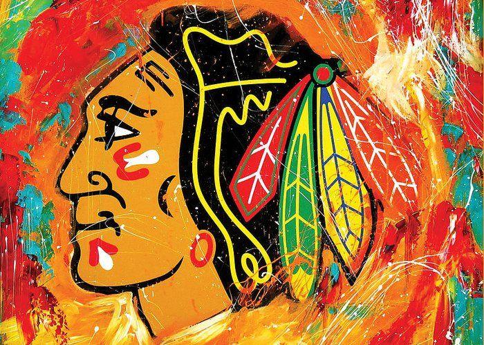 Blackhaks Logo - Chicago Blackhawks Logo Greeting Card for Sale by Elliott From