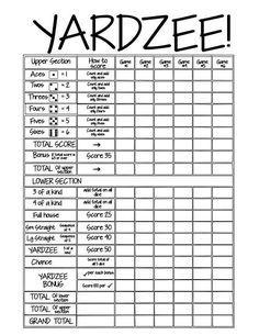 digital pdf download yardzee yahtzee score sheet scorecard download double sided scorecard yardzeefarkle games puzzles toys games jan takayama com