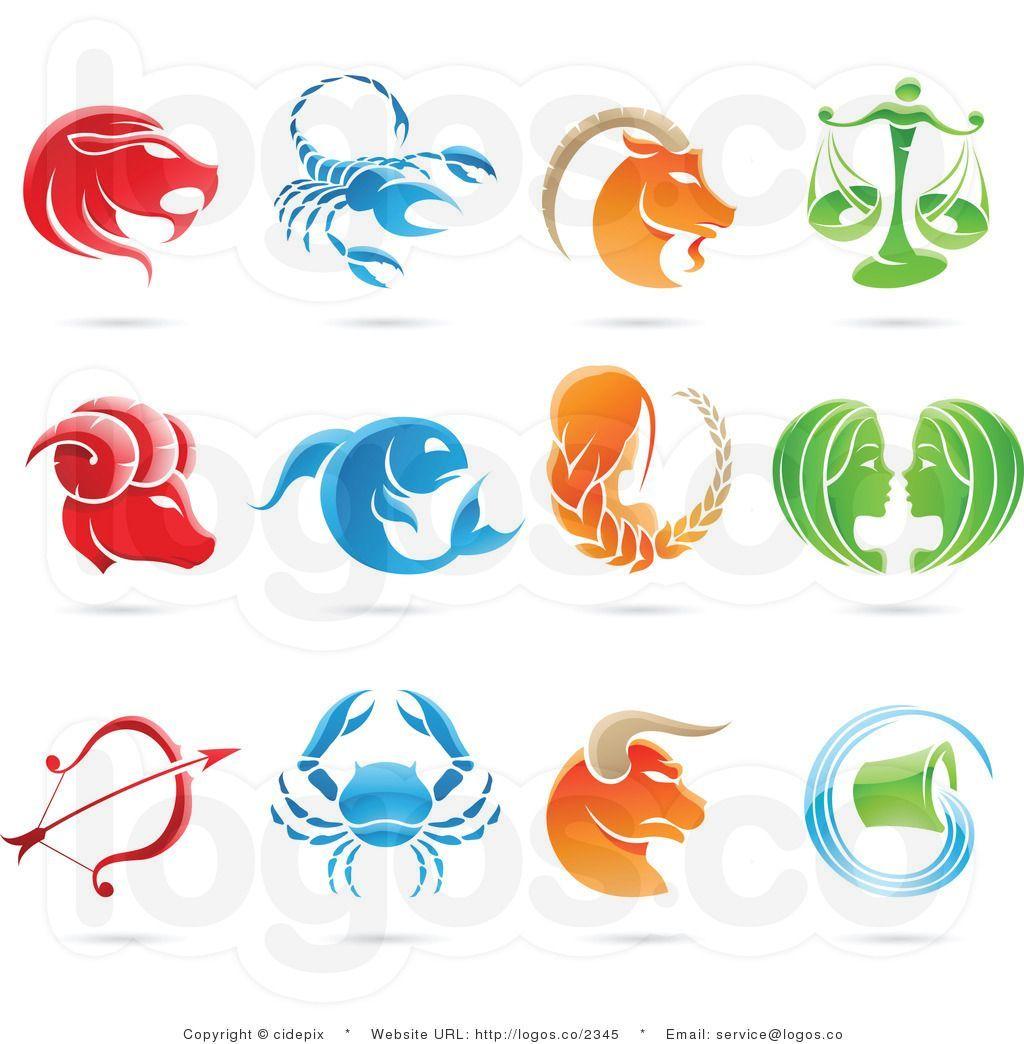 Horoscope Logo - Royalty Free Collage of Astrology Zodiac Signs Logo