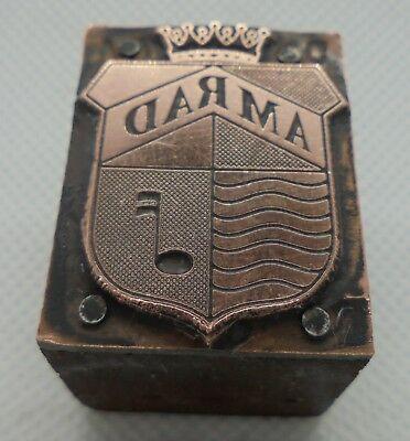 Amrad Logo - Vintage Printing Letterpress Printers Block Amrad Radio Equipment