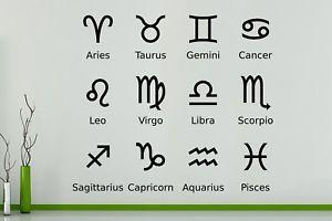 Horoscope Logo - Zodiac Signs Symbols Horoscope Logo's Star Wall Art Decal Sticker