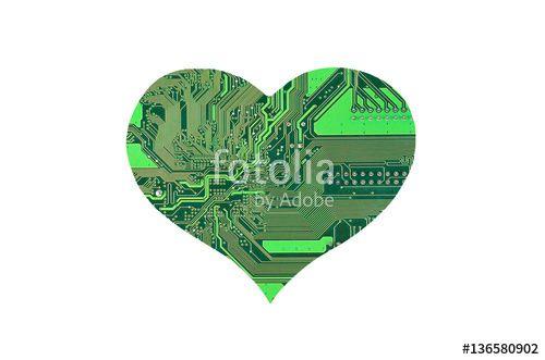 Microcircuit Logo - Heart From Microcircuit And Royalty Free Image