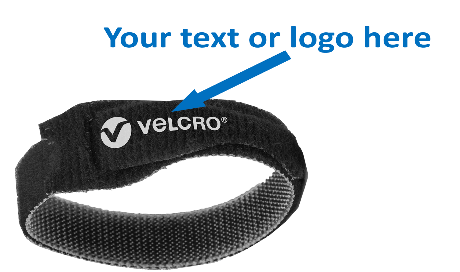 Velcro Logo - Black 300mm x 13mm Cable Ties with Logo on [VT300BK-WL] - £55.20 ...