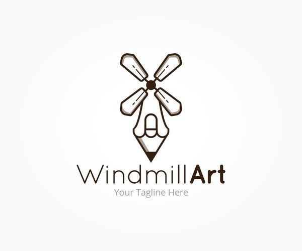 Windmill Logo - windmill art logo vector free download
