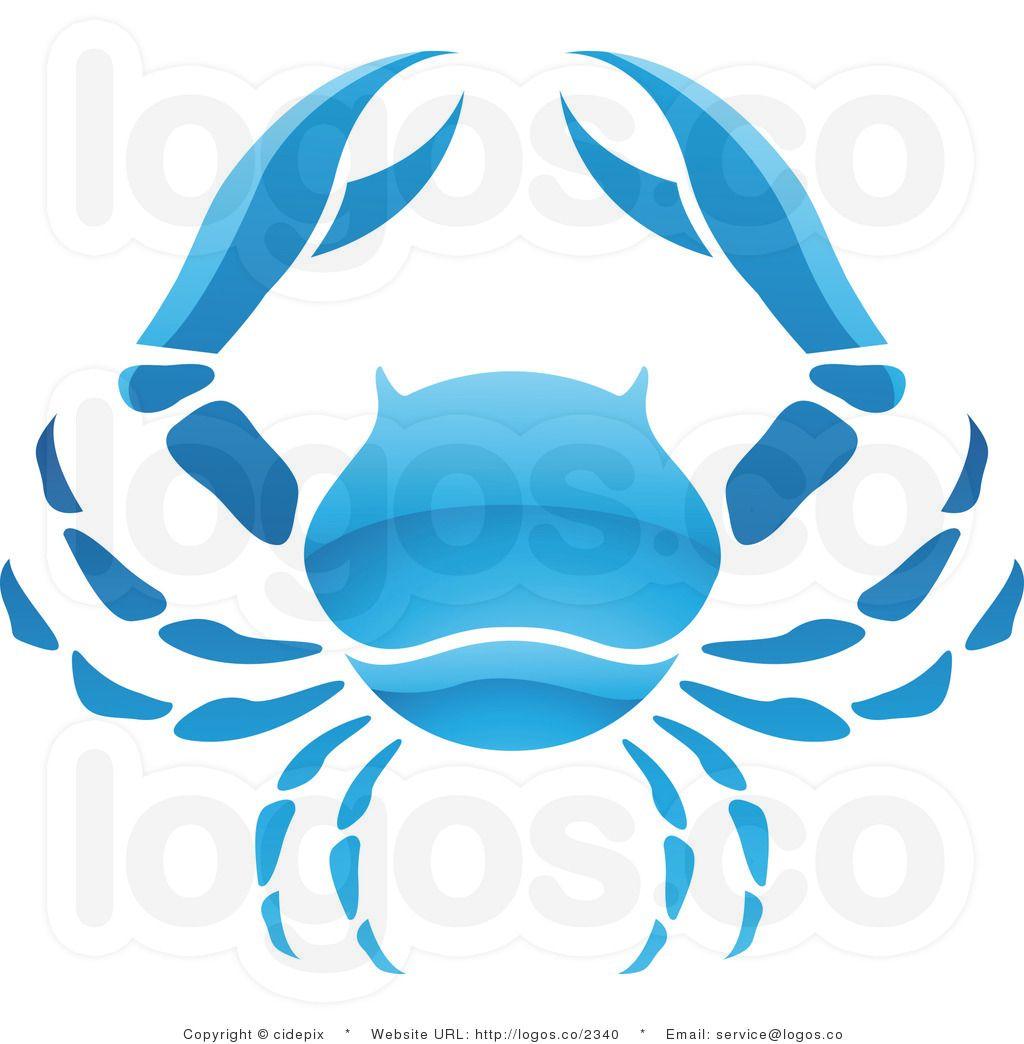 Horoscope Logo - Royalty Free Blue Cancer Zodiac Sign Logo. Crafty. Zodiac, Zodiac