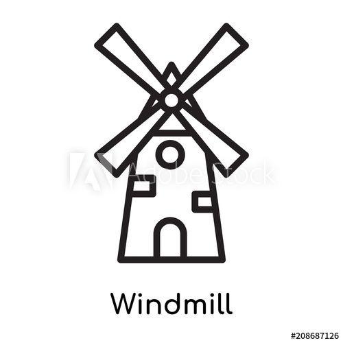 Windmill Logo - Windmill icon vector sign and symbol isolated on white background