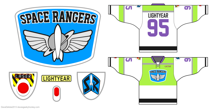 Lightyear Logo - Buzz Lightyear Hockey Jersey Design. Dave's Geeky Hockey