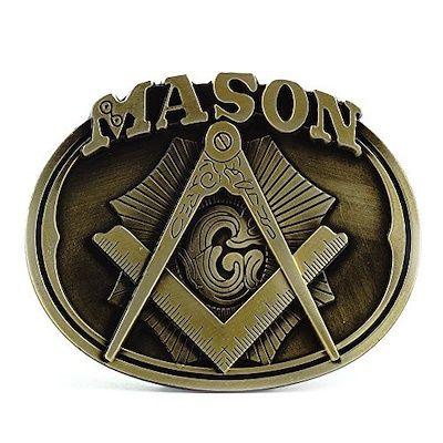 Freemason Logo - Qoo10 - Buckle Rage Adult Mens Freemason Masonic Compass Logo Oval ...