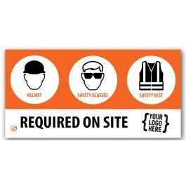 PPE Logo - Required Job Site PPE Banner, Custom Logo. Columbia Safety and Supply