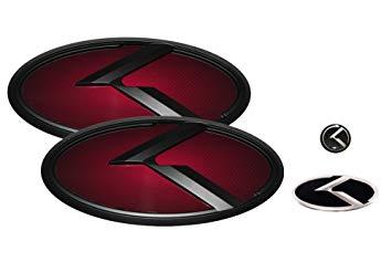 UDK Logo - 3D K Logo Emblem Red & Black Edition Set 4pc Front +