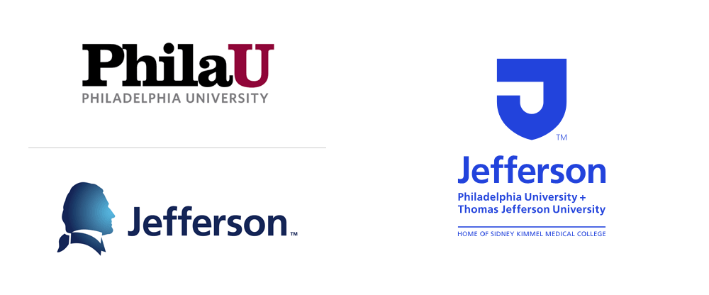 Jefferson Logo - Brand New: New Logo for Philadelphia University and Thomas Jefferson