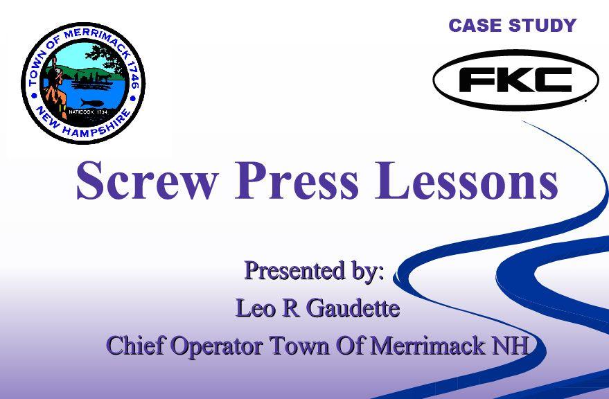 FKC Logo - FKC: Screw Press Lesson Solution's Wastewater Water Process