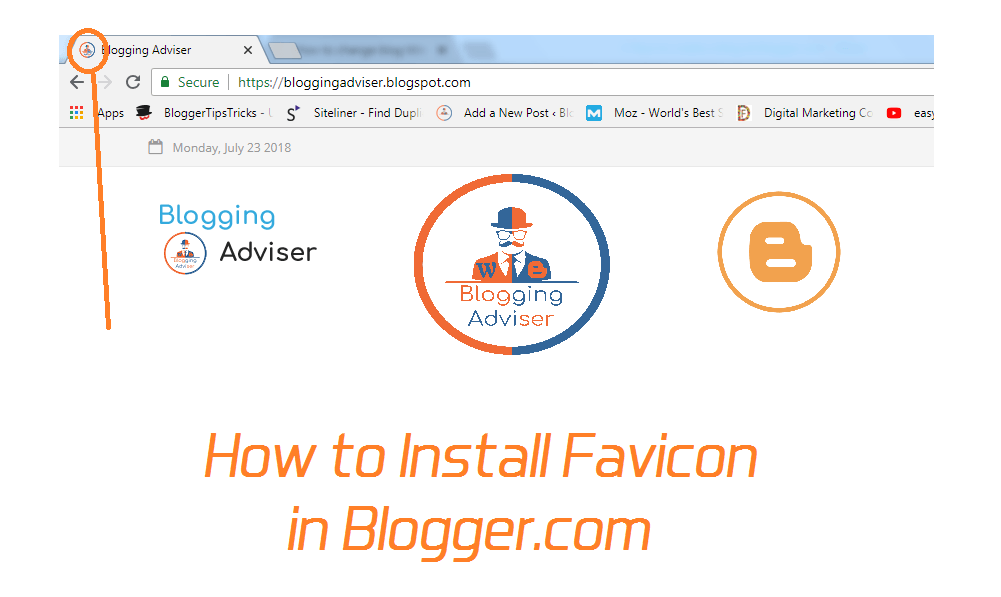 Blogger.com Logo - How to Install Favicon in Blogger.com. Blogging Guide for Beginner's