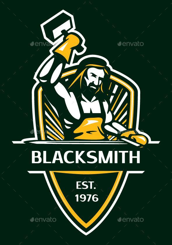 Blacksmith Logo - Blacksmith logo - Download… | Retro Vintage Logo Template | Graphic ...