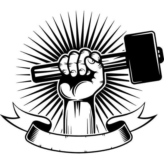 Blacksmith Logo - Blacksmith Logo 10 Hand Holding Hammer Forge Steel Metal Iron | Etsy