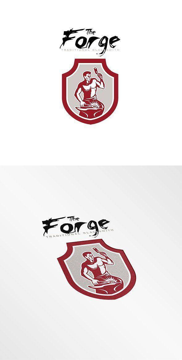 Blacksmith Logo - The Forge Blacksmith Logo ~ Logo Templates ~ Creative Market