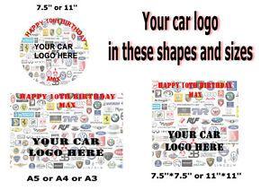Sheets Logo - Personalised Car Logo Edible Cake Topper Wafer Icing Sheets A5 or ...