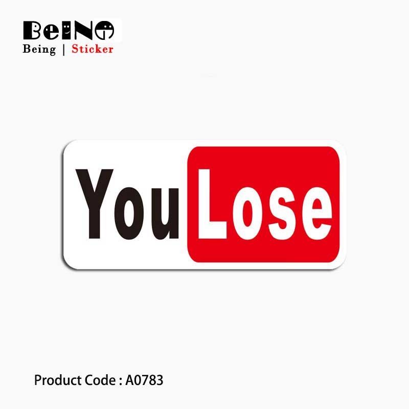 Lose Logo - You Lose Win Logo Sign Sticker Victory Happy Waterproof Suitcase