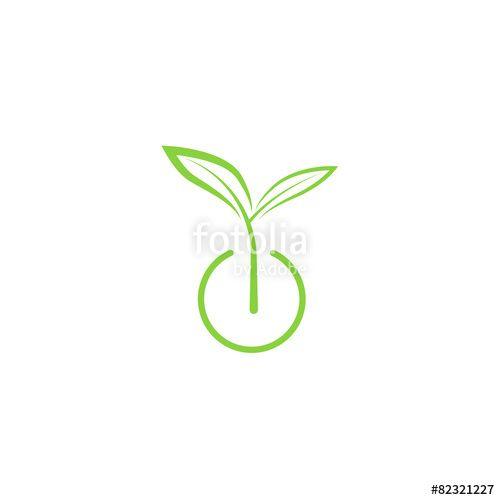 EcoLogo Logo - Sprout mockup eco logo, green leaf seedling, growing plant