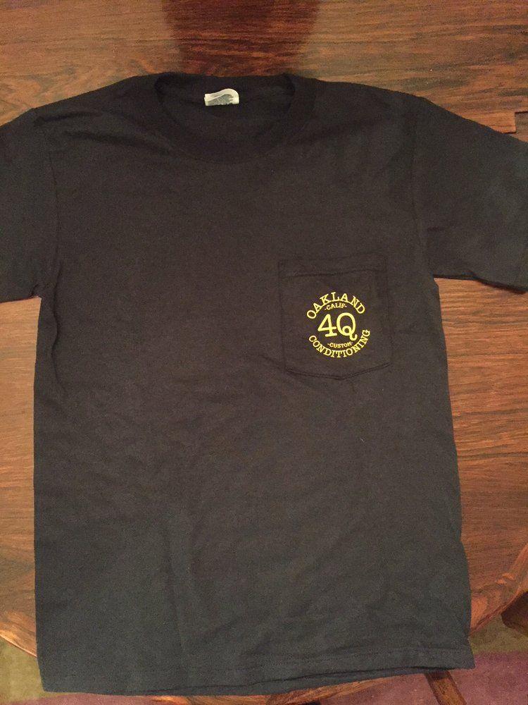 4Q Logo - Black 4Q Logo Pocket Tee Gold & White Ink / 4Q Conditioning