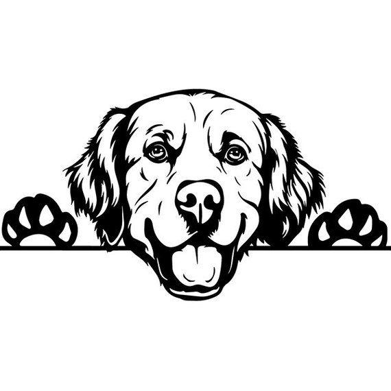 Retriever Logo - Golden Retriever 6 Peeking Smiling Dog Breed K-9 Animal Pet | Etsy