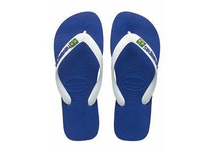 Sandal Logo - Havaianas Brasil Logo Sandal Marine Blue White
