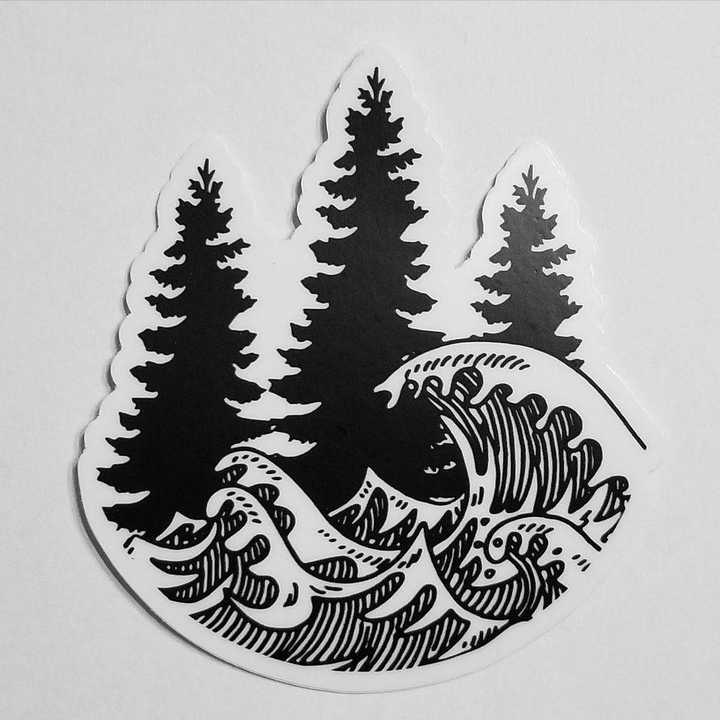 Waves Logo - Woods & Waves logo decal