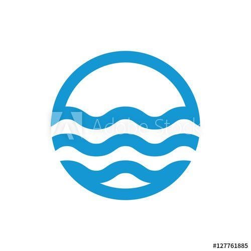 Waves Logo - Water waves logo. Sea flowing sign. Water symbol. Blue. Vector