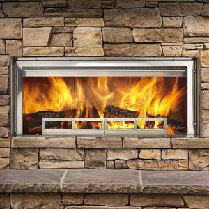 Heatilator Logo - Wood-burning fireplace / contemporary / closed hearth / double-sided ...