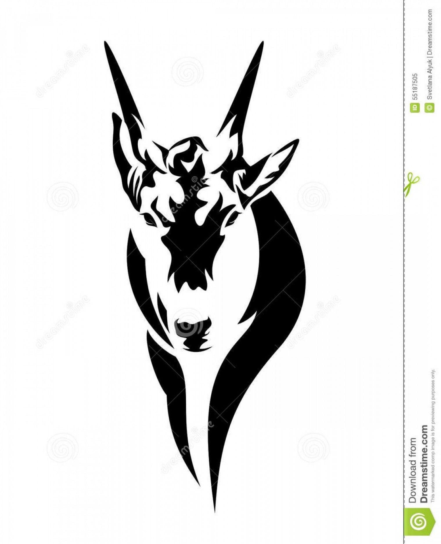 Eland Logo - Stock Illustration Antelope Head African Common Eland Black White ...